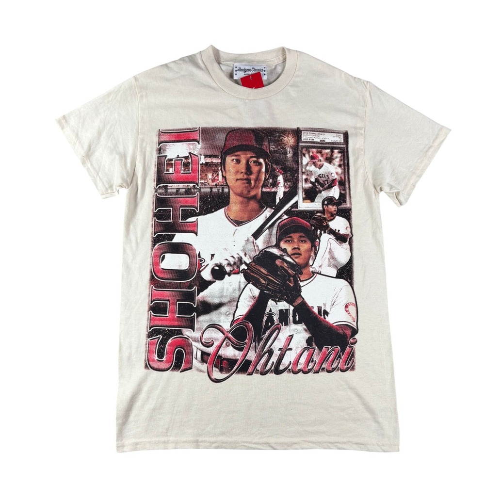 Headgear Classics Shohei Ohtani Baseball Graphic Tee Cream Shirt Mens Small NWT